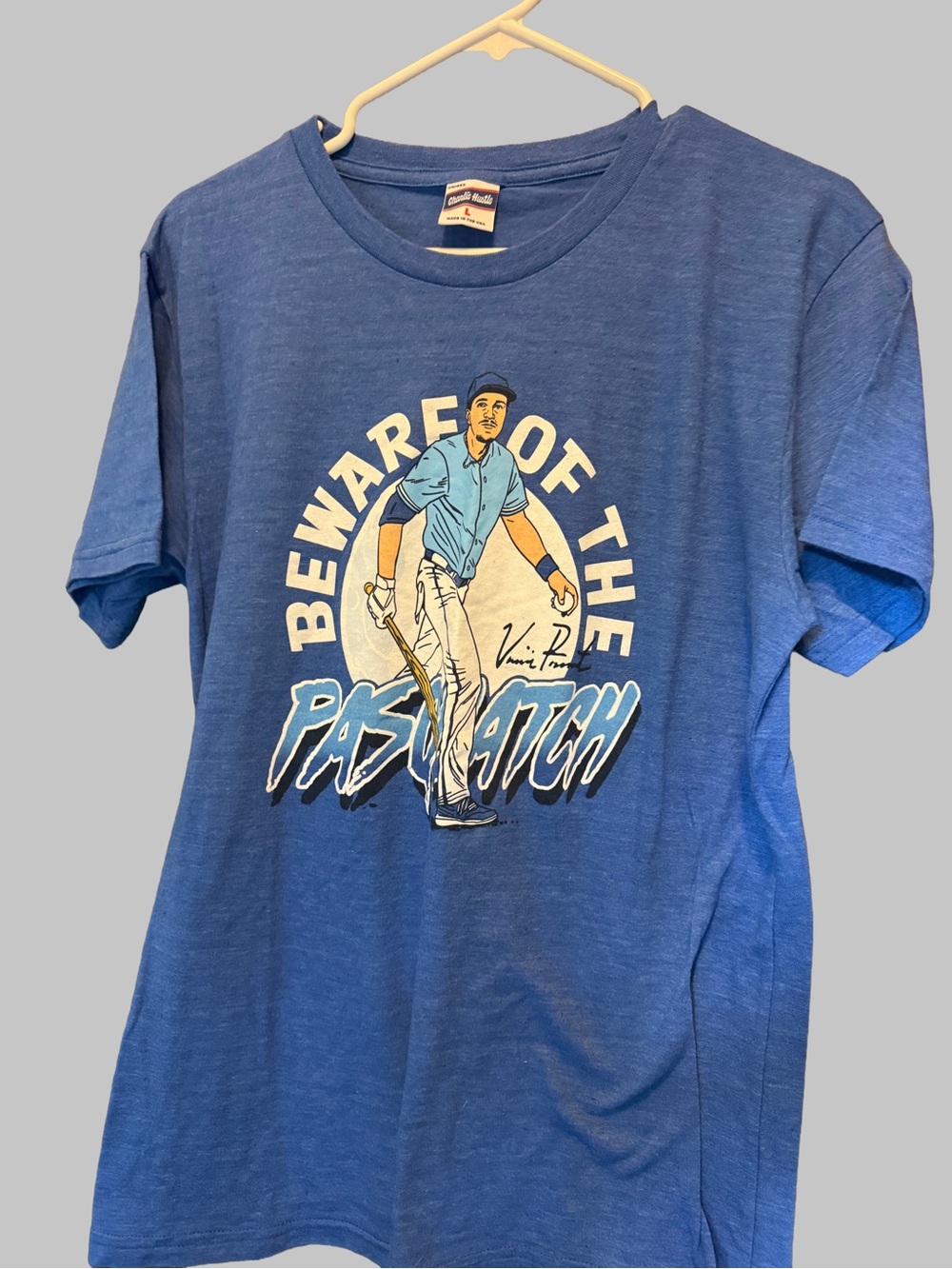Vintage-Style Blue Graphic Tee - Beware of the Pasiatch